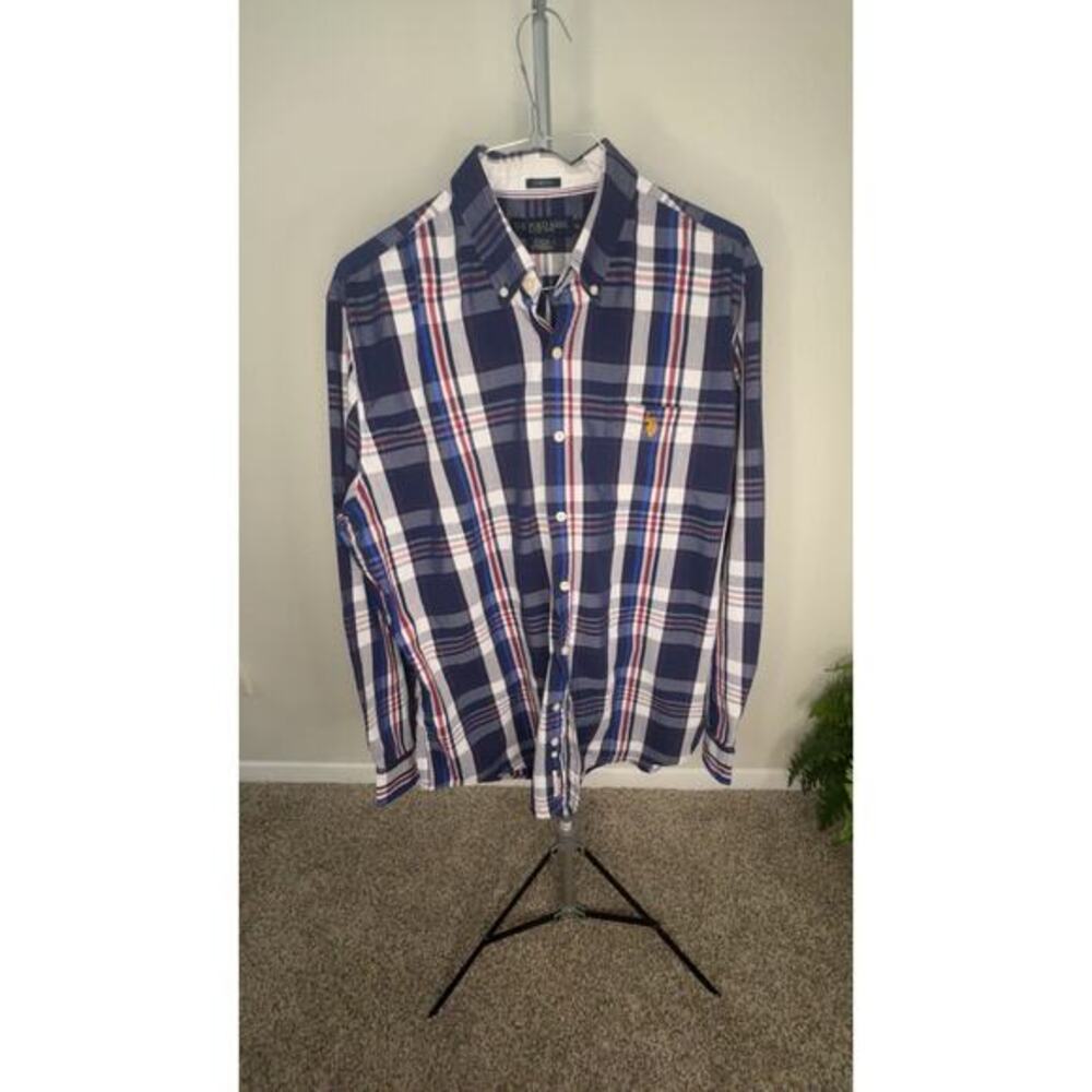 U.S. Polo Assn. Men's XL Plaid Flannel Cotton Long Sleeve Button-Down Shirt